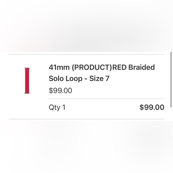 41mm (PRODUCT)RED Braided Solo Loop - Size 7 - Picture 5 of 5